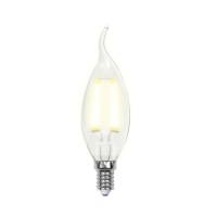 Лампа светодиодная LED-CW35-7,5W/NW/E14/CL GLA01TR Форма "свеча на ветру", прозрачная. Серия Air. Белый свет (3000K). Uniel