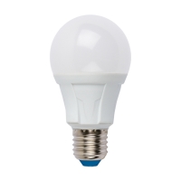 Лампа светодиодная. LED-A60 8W/NW/E27/FR PLP01WH Форма «А», матовая. Серия Яркая. Белый свет (4000K). Uniel