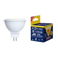 Лампа светодиодная. LED-JCDR-7W/WW/GU5.3/NR Форма "JCDR", матовая. Серия Norma. Теплый белый свет (3000K). Volpe
