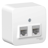Розетка компьютерная 2-м ОП Blanca RJ45 кат.5E с изолир. пластиной белая SE BLNIA045451