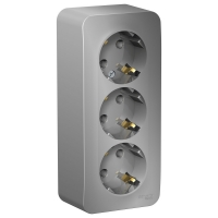 Розетка 3-м ОП Blanca 16А IP20 250В с заземл. без защ. шторок с изолир. пластиной алюминий SchE BLNRA01