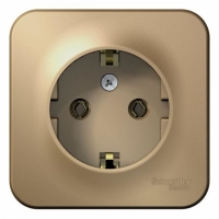 Розетка 1-м ОП Blanca 16А IP20 250В с заземл. без защ. шторок с изолир. пластиной титан SchE BLNRA01