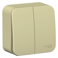 Выключатель 2-кл. ОП Blanca 10А IP20 (сх. 5) 250В с изолир. пластиной бежевый SchE BLNVA105017