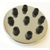 Потолочная пластина для светильника паук 9 вывода цвет никель (95мм)