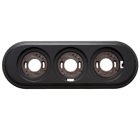 Рамка 3 постовая пластик серии "ASR-RETRO" RS 80031-03, цвет Чёрный