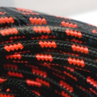 Провод лофт КРУГЛЫЙ в декоративной текстильной оплетке 3х0,5 "Царский Стиль" RS-39-26в, чёрно-коралловый (рис. вектор)