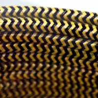 Провод лофт КРУГЛЫЙ в декоративной текстильной оплетке 3х0,5 "Царский Стиль" RS-39-22з чёрно-жёлтый (рис. зигзаг)