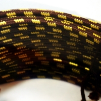 Провод КРУГЛЫЙ в декоративной текстильной оплетке 2х0,75 "Царский стиль", рис. вектор, коричнево-жёлтый RS-16-24в