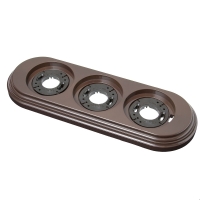 Рамка 3 постовая пластик серии "Дежавю" RS 77731-02, цвет Коричневый