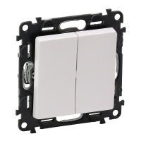 Механизм переключателя 2-кл. СП Valena Life 10А IP20 250В с лиц. панелью безвинт. зажимы белый