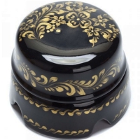 Коробка распределительная, фарфоровая "Salvador" BOX2BL.GD, D85, черная с золотой росписью