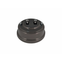 Выключатель двухрычажковый, цвет grigio (серый), тумблер серебро