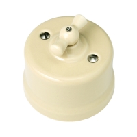 Выключатель с регулятором яркости (Диммер) classic "Царский Стиль", для наружного монтажа, Слоновая кость