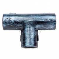 Тройник соединительный для труб d-16 мм, серебро, BTT1-16-11