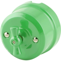 Ретро выключатель одноклавишный Lindas проходной, цвет Зелёный