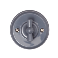 Выключатель пластик одноклавишный (проходной), о/у серии "ASR-RETRO" RS 80026-14, цвет Серый