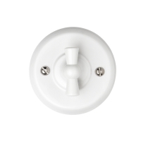 Выключатель пластик двухклавишный, о/у серии "ASR-RETRO" RS 80027-01, цвет Белый